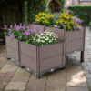31.5x31.5x19.6in Raised Garden Beds Outdoor, Polypropylene Planter Boxes Outdoor for Vegetables, Flowers, Herbs, Garden Box with Drain Outlet, Heat and Frost Resistance Planters, 440lb Capacity