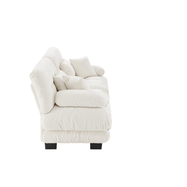 01132db61afc403c89269a1ddc8ec51d_a0ddc481dd30277f07b8aad25c4412b6 Cloud Couch 2 Seater Sofa for Living Room, Chenille 2 - Seat sofa with 2 Lumbar pillows and 2 throw pillows,Chenille White