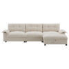 [VIDEO]104*60" Sectional Sofa, L-Shape with Multifunctional Armrest, Dual-Port Charging, Cup Holder, Side Storage Pockets, Movable Storage Ottoman, Unique Tufted Design, Soft Cushion, Chenille,3colors