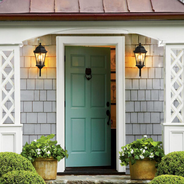 2-Pack Vintage Wall-Mounted Outdoor Lantern Light – Elegant Black Metal Sconce for Porch, Patio, and Garden Lighting (Bulb Not Included)