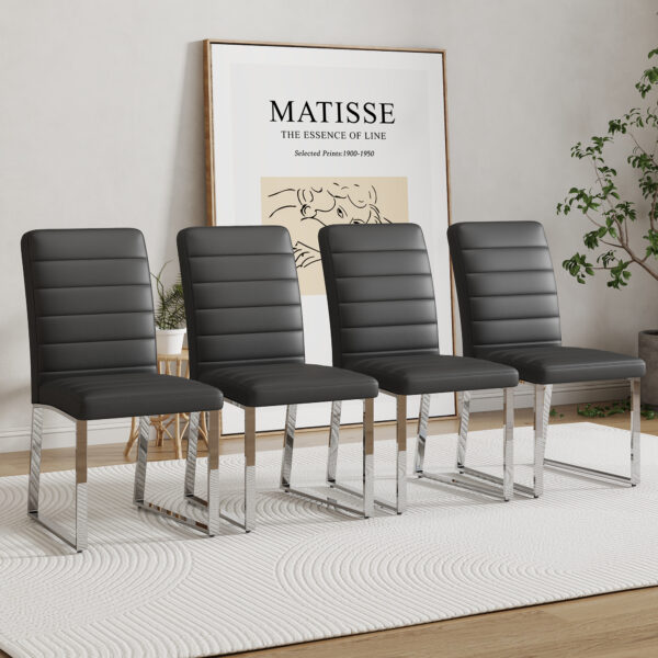 0160e6adc8c04436acb476d87f2ac15f_4852e9938dea5be5f7e4ee0eabbabb2c 4-Pack - Heavy-duty chairs set: 2.1" thick cushion, iron frame, perfect for home or office. Classic colors, great value W1151134525