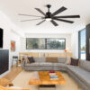 72" Walnut LED Ceiling Fan Light with 8 Wooden Blades, Remote Control, Adjustable Color Temperature for Living Room, Bedroom, or Dining Room (Silent/6-Speed/Reversible/DC Motor)