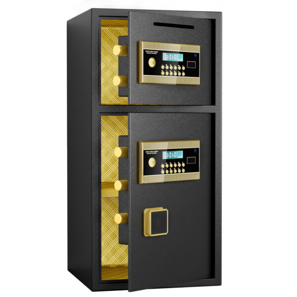 Large Double-door Coin-operated Safe,Digital Security Safe with Fireproof and Waterproof Bag,6.0 Cubic Feet Safe Box with Hidden Code Function for Home,Office and Hotel