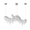 36-inch Modern Wave LED Crystal Chandelier - Adjustable Color Temperature 3000K/4000K/6000K - Adjustable Height - Elegant Chandelier for Living Room and Luxurious Space