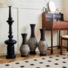 Desktop Vase, Brown Decorative Floor Vase, Classic and Neat Floor Vase, High Independent Flower Stand, Artificial Vine Vase, PVC Floor Vase, Home Decoration Flower Stand Set of 3 pieces
