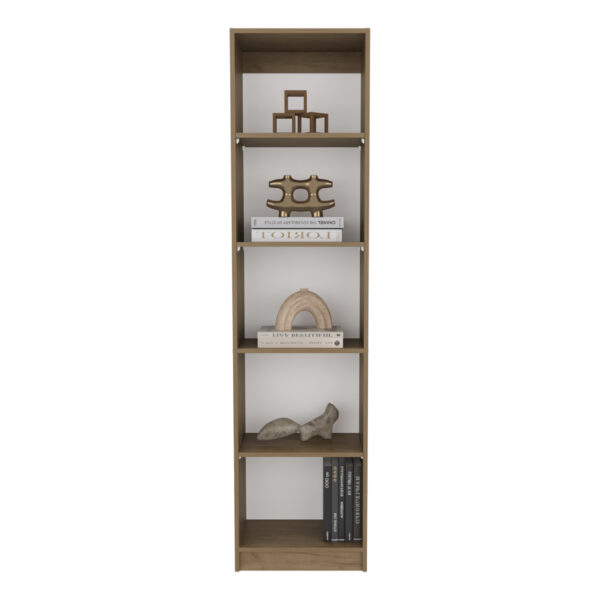 Home Slim Design Bookcase With 5-Tier Shelves, Natural Oak