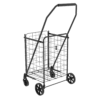 Shopping Cart with open door,Grocery Cart on Wheels, Foldable Utility Shopping Carts with Double Basket and 360° Rolling Swivel Wheels for Groceries Laundry