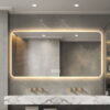 48*24in  LED bathroom mirror, corrosion-resistant, three-color dimmable, backlit mirror with one-touch demist function
