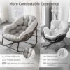 Outdoor Patio Rocking Chairs, Oversized Papasan Rocking Chair Indoor with Padded Cushion