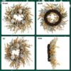 Christmas Wreath 20 Inch Christmas Door Decorations Wreath with Warm Lights