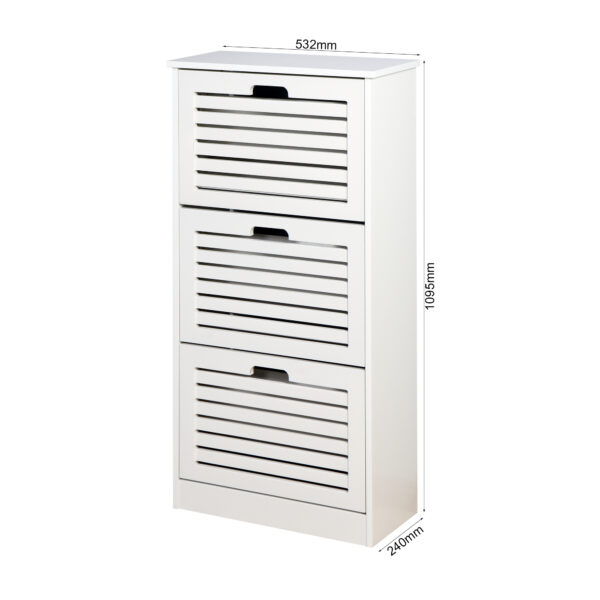 050a8f5868cf434abc05e30888b5eacf_20211214_362114b48c33ac9c6a1cc67090a6f443 Wooden Shoe Cabinet for Entryway, White Shoe Storage Cabinet with 3 Flip Doors 20.94x9.45x43.11 inch
