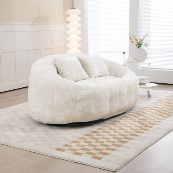 Bean Bag sofa Lazy Sofa Durable Comfort Lounger High Back Bean Bag Chair Couch for Adults and Kids, Indoor & Outdoor, Accent Floor Soft Lounge Chair  (Beige chenille)