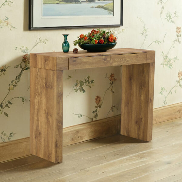 053aa8eff3be427e936368b0b71bb608_b9de0fa72be0633bca0adca857c512e4 Elegant Natural Wood Grain Bar Table-50 Inches Long, a Practical Choice for Modern Homes.Wood Grain Texture Sticker,Equipped With Two Drawers.Serving As A Bar Table Or A Desk.