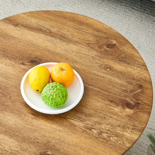 0550c84908594284b661ae90cc503d94_b6cccfe0393ca444fd54f25a896d7be2 Natural Wood Grain MDF Round Coffee Table - 21.6" Diameter, 19.7" Height.Natural Wood Grain Texture Sticker,Exquisite Wood Grain Surface,Flexible MatchingMRound Tabletop Design.