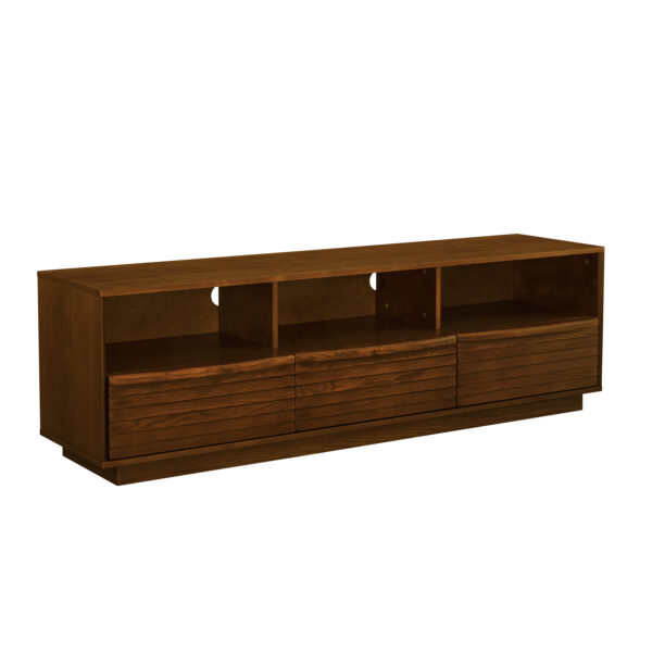 056f1cf934c949178d19acbefe57ae79_2ca9d4d2db6754f3924562619ee19c71 63" Mid-Century Modern TV Stand for TVs up to 75", Thick Sturdy Farmhouse Entertainment Cabinet, Media Console for Living Room, Louver Design & Solid Wood Drawers & Outlet Holes, Walnut