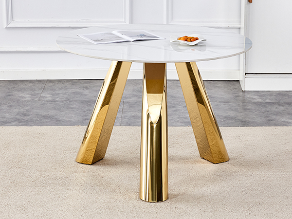 05778fdf717d4aebac6444467129fa58_8eb5f0fc335f388bab83fda80dd8b415 42" Luxury Sintered Stone Table: 0.45" Durable Top + 6" Steel Legs, 500lb Capacity, Stain/Heat-Resistant White/Gray Veined Surface - Modern Minimalist Design