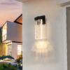 Outdoor Waterproof Transparent LED Crystal Wall Lamp Supports Multiple Types of Light Bulbs -12W Per Lamp (2 pack)