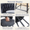 Two sets of rotating high-legged stools with breathable cotton and linen cushions, Dark gray seats paired with black spray-painted iron frames, suitable for both restaurants and bars