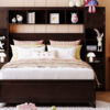 Full Size Wooden Bed With All-in-One Cabinet and Shelf, Espresso