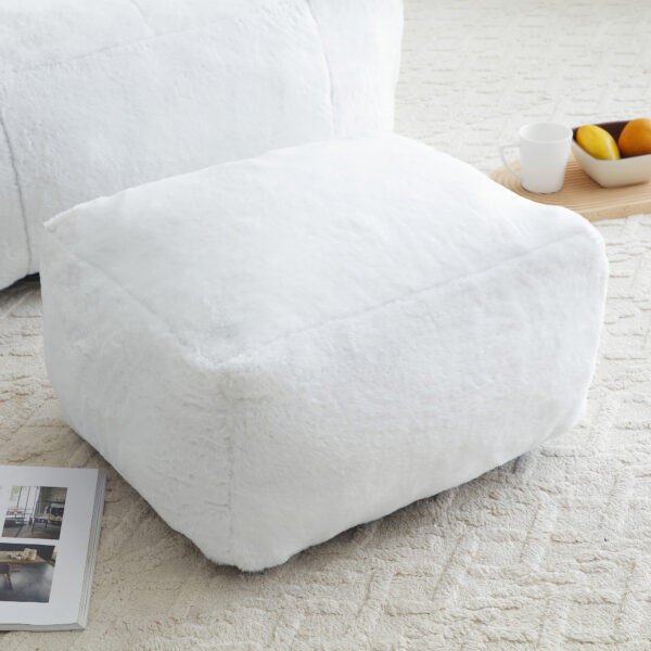 06efa7727b314fe290801c3a701fc1f6_e4fa0909ff06a17ffff05d3074fc4c5d Giant Bean Bag Chair withFootstool, Oversized Bean Bag for Adults and Kids, Faux Fur Shell-Shaped Large Chair with Filler, Stuffed Big Accent Sofa, Floor Sofa for Gaming,Reading Living Room Bedroom