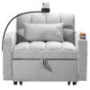 Convertible Sleeper Chair Sofa Bed Adjustable Pull Out Sleeper Chair Bed Multi-Pockets Folding Sofa Bed for Living Room Bedroom Small Space,3-in-1 Sofa Bed