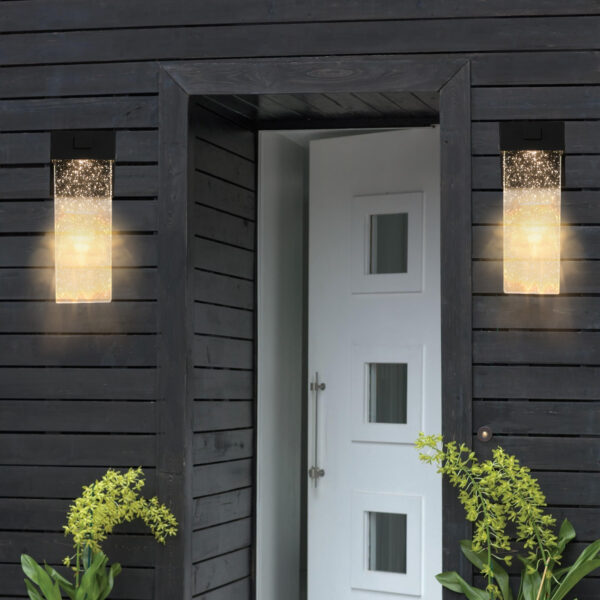 0783e640fd1f4af789f80cf405d0624d_c63a32755c29fc14fe1afcdf1e18da1a 2-Pack Outdoor Wall Light Fixture, Weatherproof LED Wall Sconce with Bubble Crystal and Light Sensor - 12W Per Lamp