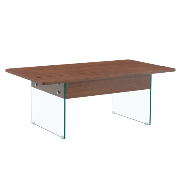 0796def63e004750a0b5ed85b458aa2f_bbc64082f2678ddcd17274f7dc5d6bad Multifunctional Lift Top Coffee Table -Dark Wood Color Grain Sticker, Essential for Modern Homes.Tempered Glass Legs,Lift Top Feature.Perfectly Fitting Into Living Rooms And Office.