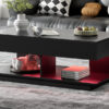 U-Can 41.3''-76.7'' Extendable Coffee Table, Efficient Central Coffee Table with Multiple Storage Compartments, Multifunctional Adjustable Coffee Table with Hidden Storage Space for Living Room