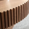 Modern Handcraft Drum Coffee Table Length 43.7 inch Ellipse Coffee Table for Living Room,Oval Small Coffee Table with Sturdy Pedestal,Walnut MDF