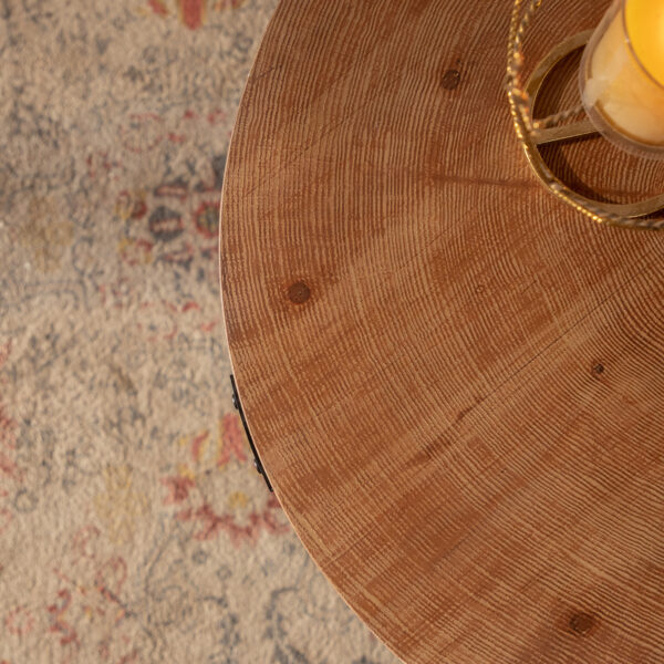 08be97fc5e6b411b88f49f4b48448813_911bb321638a70c8ec50f4b6bb3f55cf Round two-ply Coffee Table Handcrafted Relief Sturdy Pedestal Wooden Olive-Shaped Tea Table for Living Room