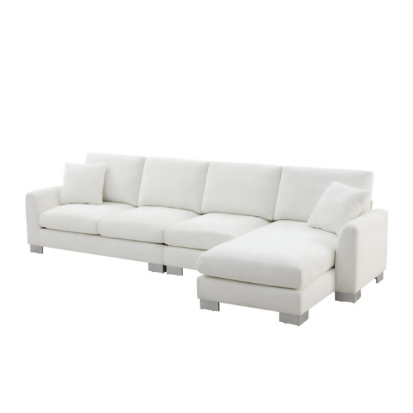 119*55" Modern Oversized Sectional Sofa,L-shaped Luxury Couch Set with 2 Free pillows,5-seat Chenille Indoor Furniture with Chaise for Living Room,Apartment,Office,2 Colors