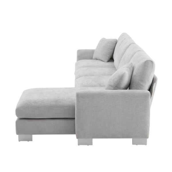 119*55" Modern Oversized Sectional Sofa,L-shaped Luxury Couch Set with 2 Free pillows,5-seat Chenille Indoor Furniture with Chaise for Living Room,Apartment,Office,2 Colors