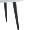 Elegant White Marble Pattern Round Coffee Table - Diameter 23.6 Inches, Exquisite Suction Molding Process,White Marble Pattern Design,Black Sprayed Metal Leg.