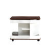 U-Can Adjustable End Table with Wheels, Modern Multifunctional Sofa Side Table with Lift-Top, 360°Rotating Top and Storage Space for Living Room, Small Space