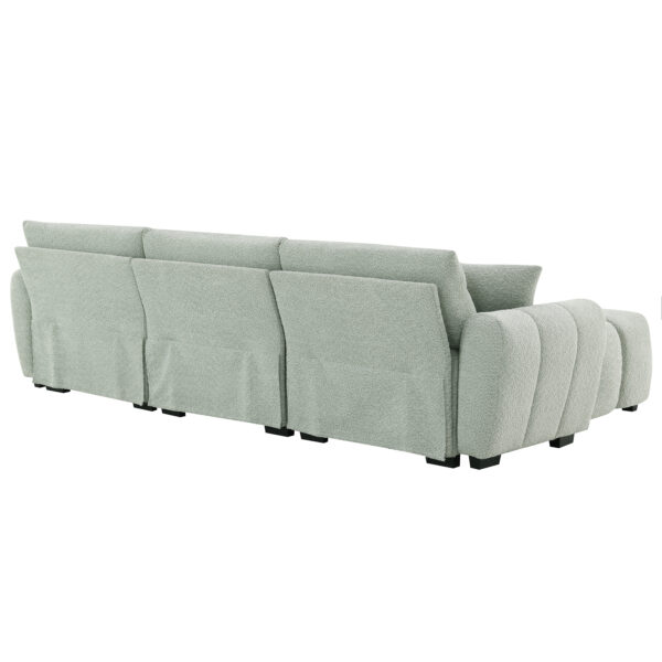 [VIDEO] 110" Modular Sectional Sofa, L Shape with Extra-large Seat, Pull-line Design, Movable Ottoman, High Density Foam, Free Combination, Sturdy Metal&Wood Frame, Boucle Fabric, 3 Colors