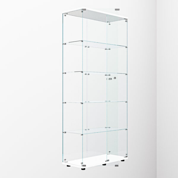 Tempered glass display cabinet,liquorcabinet,storagecabinet,filecabinet,with paipai lights,with locks,bottom equipped with adjustable feet,suitable for uneven,living room bedroom,corridor,office,white