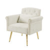 OFF WHITE  velvet armchair with metal  legs