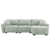 [VIDEO] 110" Modular Sectional Sofa, L Shape with Extra-large Seat, Pull-line Design, Movable Ottoman, High Density Foam, Free Combination, Sturdy Metal&Wood Frame, Boucle Fabric, 3 Colors