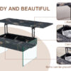 Multifunctional Lift Top Coffee Table -Black Marble Pattern, Essential for Modern Homes.Tempered Glass Legs,Multiple Color Options,Lift Top Feature.Perfectly Fitting Into Both Living Rooms And Office.