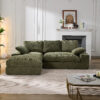 99*69" Modular Sectional Living Room Sofa Set, Modern Minimalist Style Couch, Upholstered Sleeper Sofa for Living Room, Bedroom, 2 PC Free Combination, Installation-free Sofa, L-Shape, Army Green