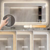 48*32 inch Bathroom Mirror with Led Lights , Anti-Fog Lighted Vanity Mirrors for Wall Mounted, 3 Colors and 5 level Dimmable, Horizontal/Vertical