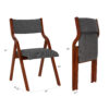 Upholstered folding Dining chair, space saving, easy to carry, Dining Room,No assembly required,2-Pack-Grey+Cherry