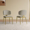 Dining Chairs Set of 2, Modern Design Home Chairs, PU Leather Metal Dining Chairs for Kitchen Dining Room-Grey