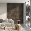 HOMCOM 4 Pack 3D Faux Wood Wall Panels, 24" x 24" Sound Absorbing Acoustic Panels, Wood Slat Wall Panels for Interior Wall Decor, Ceiling, Walnut