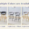 Two sets of swivel bar stools with breathable cotton and linen soft cushions, electroplated metal frames without rust, suitable for restaurant and bar use, as well as for casual seating in living room
