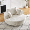 55''L Chenille Foam Single Swivel Chair, Fluffy Modern Sleeper, 360 Degree Swivel Chair for Living Room, Bedroom, Lounge and Projection Room