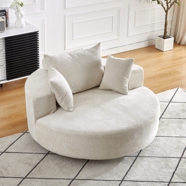 0ce3aa97bb7b435095679a477baa91b9_9c571f5b130ad93114a6f6b08ee97a0a 55''L Chenille Foam Single Swivel Chair, Fluffy Modern Sleeper, 360 Degree Swivel Chair for Living Room, Bedroom, Lounge and Projection Room
