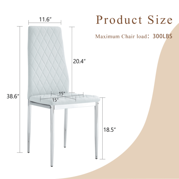 0ceb317d067548df98ad04f2cc884584_696033884df9899c2902d4b6e054cd63 Modern Style Dining Chairs Set of 6 in Light Gray, Essential for Minimalist Homes.Meeting Family Dining Needs,PU Material Seat,Silver Metal Legs,Blending into Various Home Environments.W1151107277