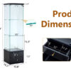 American-Style Non-Lit Glass Display Cabinet (0.2" Tempered Glass) – Soft-Close Drawer Slides  3 Adjustable Shelves, Ideal for Display & Storage