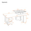 U-Can Set of 2 Nesting Coffee Tables Farmhouse,Rectangle Coffee Table Living Room,Wood Finish Coffee Table Set, Small Coffee Tables, Sofa Side Table for Living Room